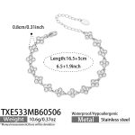 color: TXE533-White Zircon Steel Color Bracelet 16.5+5cm