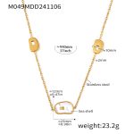 color: M049-Gold White Shell Sweater Chain
