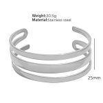 color: SZ22 Steel Color Adjustable Open Bangle