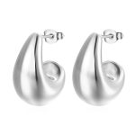 color: Hollow Spoon Earrings Steel Color