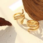 Cold Surrounding Snake Ring Female Non-Fading Cold Trendy Personalized Stainless Steel Ring Hand Jewelry A132