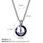 color: XL411BEWES Blue White Enamel Steel Color Necklace