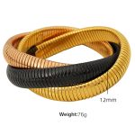 color: SZ04 Three Layer Gold-Rose Black Bangle