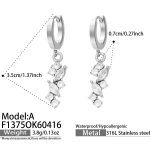 color: F1375-A Style Steel Color Earrings