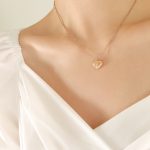color: P051-Rose Gold Short Style Necklace -40+5cm