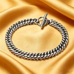 Simple Handmade Chain Stainless Steel Ornament Street OT Buckle Choker More Sizes Cuban Bracelet