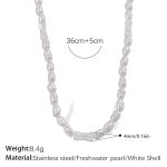 color: XL550WEG White Shell Freshwater Pearl Necklace