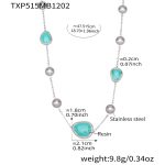 color: TXP515-Green Color Resin Steel Color Necklace 47.5+5cm