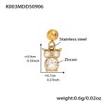 color: K003-Gold Bear Zircon Pendant