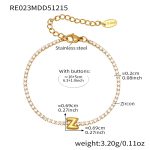 color: RE023-Z Letter Gold Bracelet 16+5cm