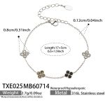 color: TXE025-Black Zircon Steel Color Bracelet -17+5cm