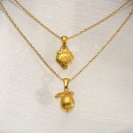 Stainless Steel 18K Gold Fruit Strawberry Cherry Necklace Female Premium All-Match Jewelry
