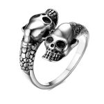 color: Antique Silver Skull Ring