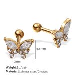 color: EH950WEG Crystal Stone Gold Earrings