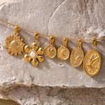 DIY Ornament Pendant Parts Natural Geometric Elements Vacuum Plating 18K Real Gold in Furnace