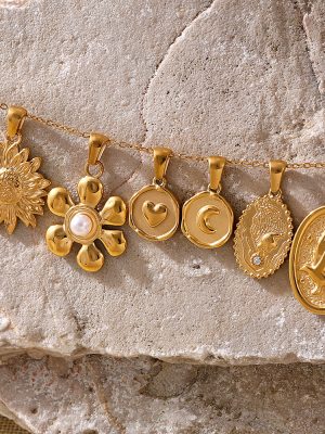 DIY Ornament Pendant Parts Natural Geometric Elements Vacuum Plating 18K Real Gold in Furnace