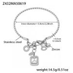 color: Z432-Steel Color 5A Zircon Bangle