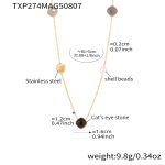 color: TXP274-Black Cube Gold Necklace 81+5cm