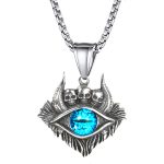 color: Blue Eye + Stainless Steel Chain
