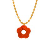 color: MYTXP103-Bright Red Color Necklace