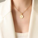 color: RP014-K Letter Gold Necklace -39+5cm