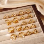 Inlaid Zircon Earrings Stainless Steel Lady's Flower Love Heart Earrings Earrings Earrings Female Advanced