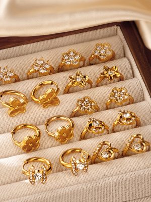 Inlaid Zircon Earrings Stainless Steel Lady's Flower Love Heart Earrings Earrings Earrings Female Advanced
