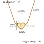 color: RP020-D Letter Gold Necklace 39+5cm