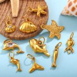 Hot Seaside Holiday Starfish Pendant Parts Stainless Steel 18K Gold Plating All-Match Jewelry