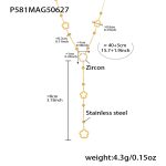 color: P581-Gold 5A Zircon Necklace 41+5cm