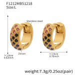 color: F1212-Colorful Zircon Earrings -Large