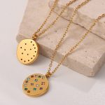 New Personality Minimalist Elegant All-Match Sweater Chain Crystal Zircon round Brand Pendant Necklace for Women