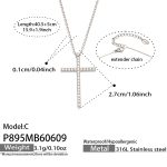 color: P895-C Style Steel Color Necklace 40.5+5cm
