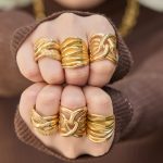 Stainless Steel Multi-Layer Hollow Eye-Catching Ring Female 18K Real Gold Color Retaining Design Light Luxury Cell Phone Finger Ring