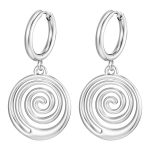 color: 2.5*12 Welded Ring Coil Rotating Steel Color Ear Cuff
