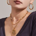 Stainless Steel Lucky Bamboo Diamond Pendant Double-Layer Bracelet Clavicle Chain PVD Gold Plated Color Retaining New Chinese Jewelry