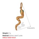 color: PJ290GNG Green Stone Single-sided Gold Pendant