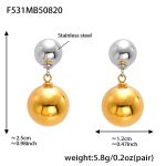color: F531-Two-tone Gold Earrings