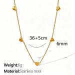 color: XL135 Horizontal Heart Gold Necklace