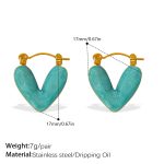 color: EH62LGG Light Green Enamel Earrings