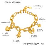 color: E605-Gold DIY Multi-charm Bracelet 16+4cm