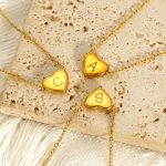 Stainless Steel 26 Heart-Shaped English Letter Necklace All Match Personality Pendant