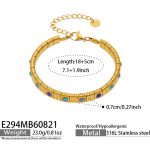 color: E294-Blue Color Zircon Gold Bracelet -18+5cm