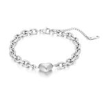 color: Bracelet With Heart Steel Color MS-565A