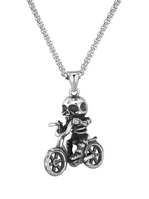 Motorcycle Cross Compass Stainless Steel Retro Pendant Ornament Geometric Simple Personality
