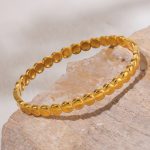 Gold Bean Dot Buckle Bracelet Stainless Steel Electroplated 18K Real Gold Does Not Fade