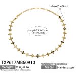 color: TXP617-Black Zircon Gold Necklace -31.5+12cm