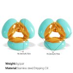 color: EH462BEG Blue Resin Drop Earrings