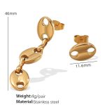 color: EH878G Asymmetric Gold Earrings
