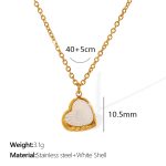 color: XL316 White Shell Gold Necklace